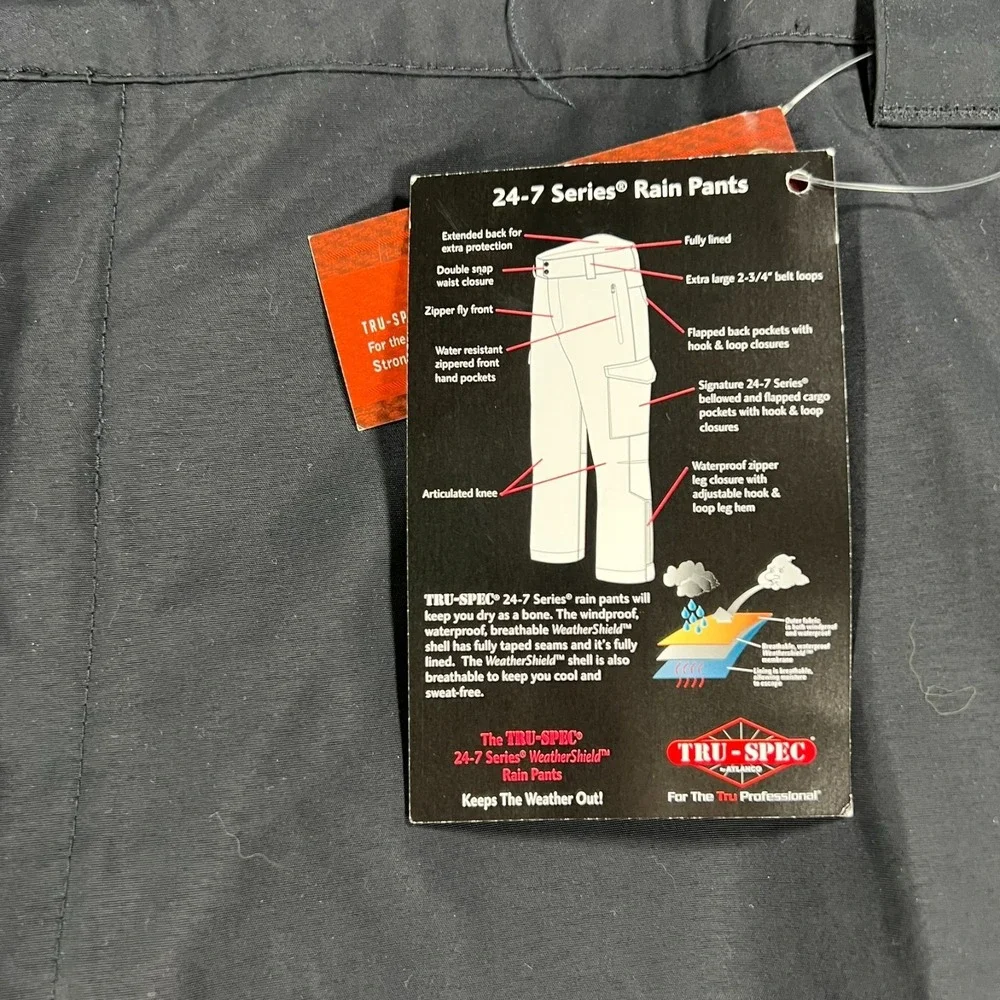 Tru Spec 24-7 Rain Pants Mens Size 4XL Blue Cargo Pockets‎ Utility Work New